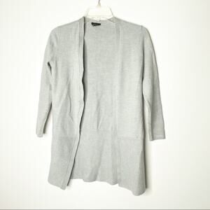 Talbots Gray 100% Merino Wool Long Cardigan Size XS‎